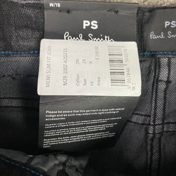 NWT Paul Smith Jeans Slim Fit Washed Black Stretch Men's 29 Measure 31.5 x 32.75 - Picture 8 of 15